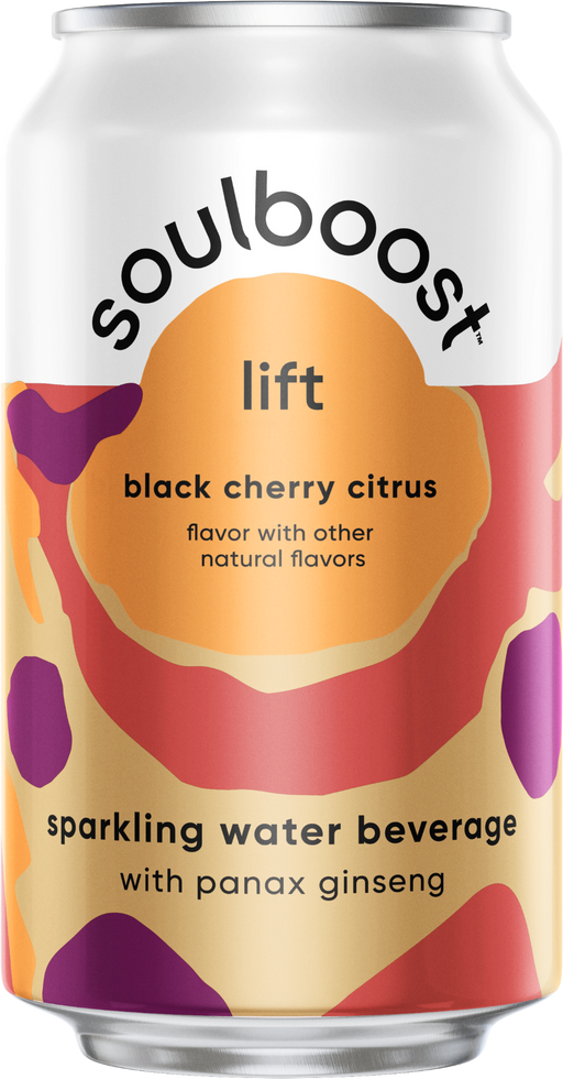 12 ounce can of Soulboost Black Cherry Citrus